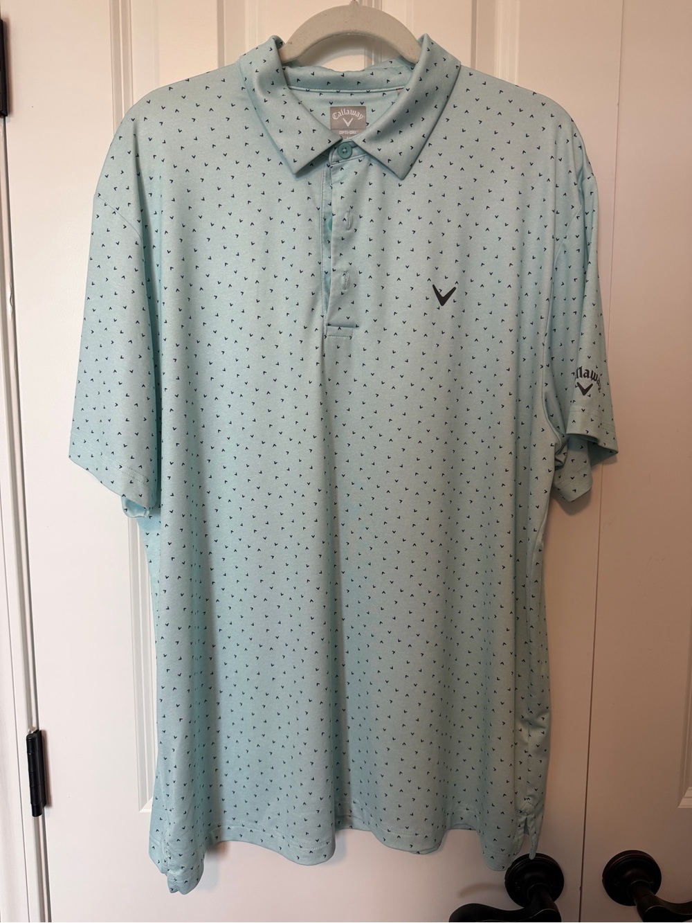 Callaway Men's Mint Blue Micro-Print Polo